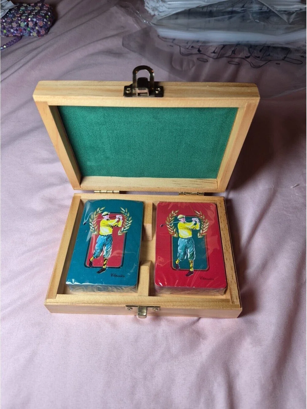 1993 Classics Collections Golf Playing Cards With Original Wood Box New